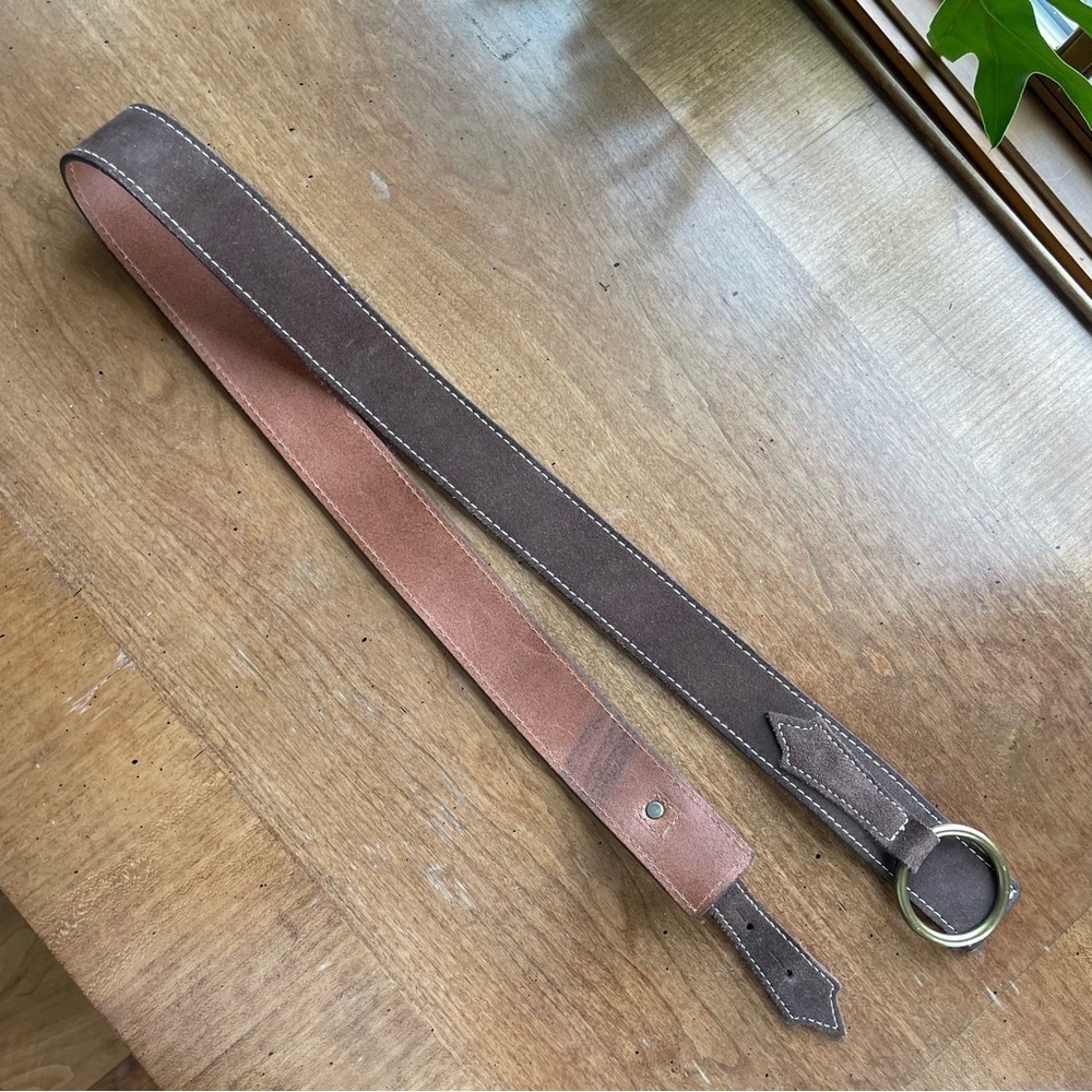 GAP Brown Suede Leather Ring Buckle Belt size Large - Picture 4 of 8